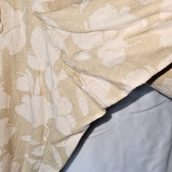 GAP, long, baggy, pants, beige & cream, elastic waist, linen, size XL - Picture 15 of 16